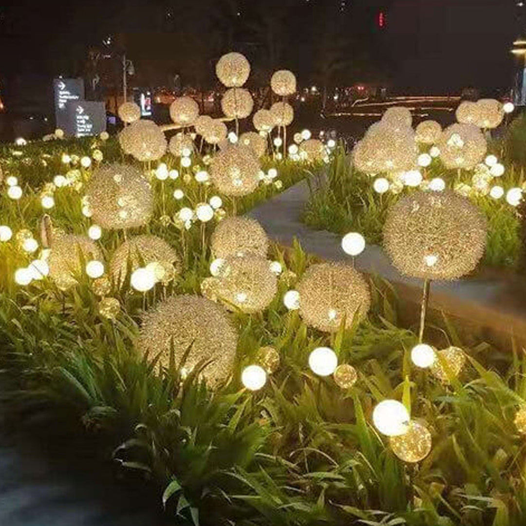 Solar Dandelion Aluminiumtråd Globe Lys LED Utendørs Vanntett Luminøs Hageinnsetting Bakkelys Landskapslys | Luvikno