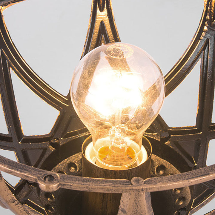 Tradisjonell kolonial globe glass aluminium 1-lys utendørs lys for hage | Luvikno