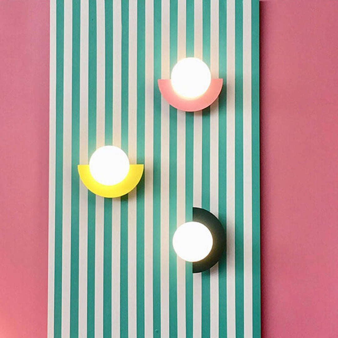 Glass Globe Wall Light with Colourful Base Luvikno