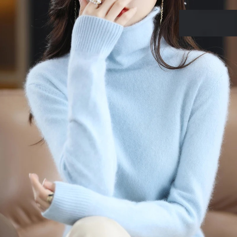 Luvik | Kasmirneule Naiset Pehmeä korkea kaulusneule, Lämmin & Luksusdesign