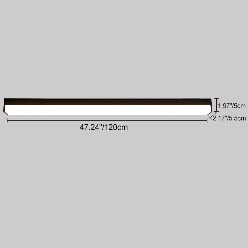 Moderne Minimalistisk Lang Rektangulær Aluminium PC LED Takmontert Lys For Utendørs Patio | Luvikno