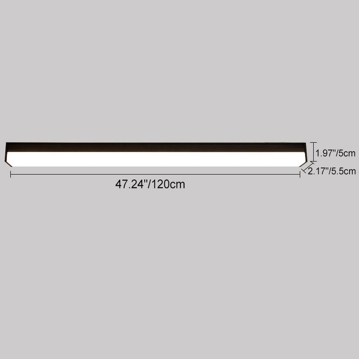 Moderne Minimalistisk Lang Rektangulær Aluminium PC LED Takmontert Lys For Utendørs Patio | Luvikno