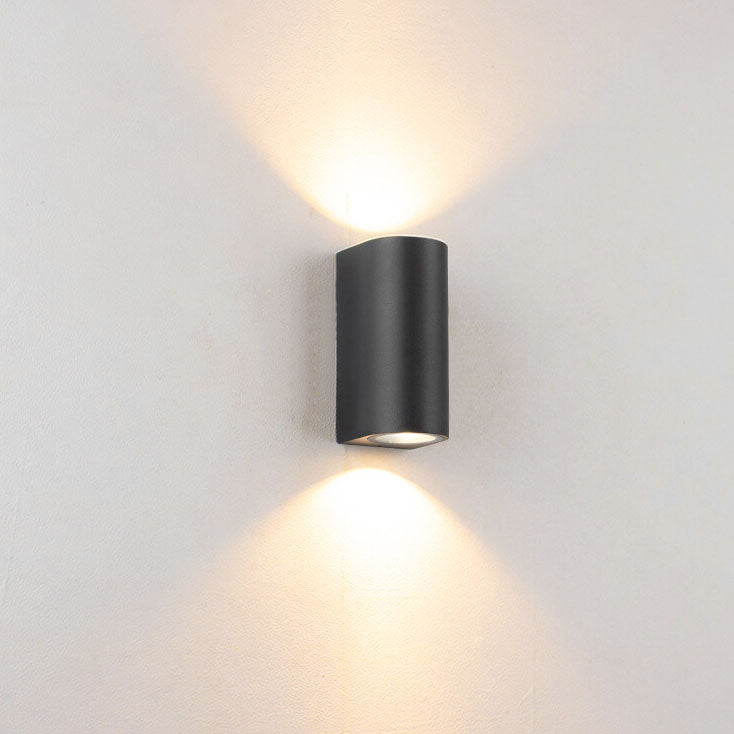 Moderne Enkle Utendørs Vannavstøtende Aluminium Glassylinder 2-Lykt Vegglampe | Luvikno