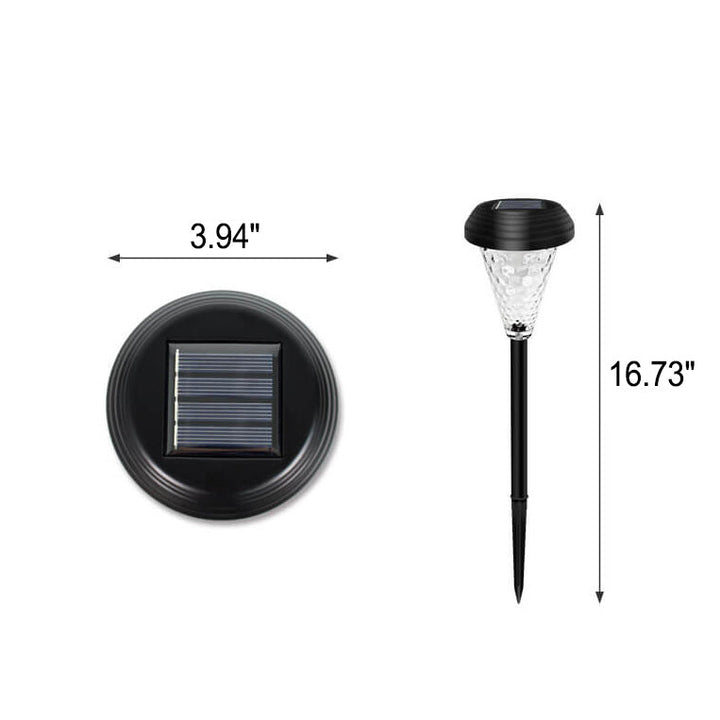 Moderne Solar Glass Cone LED Utendørs Hage Bakkeinnsatts Landskapslys | Luvikno