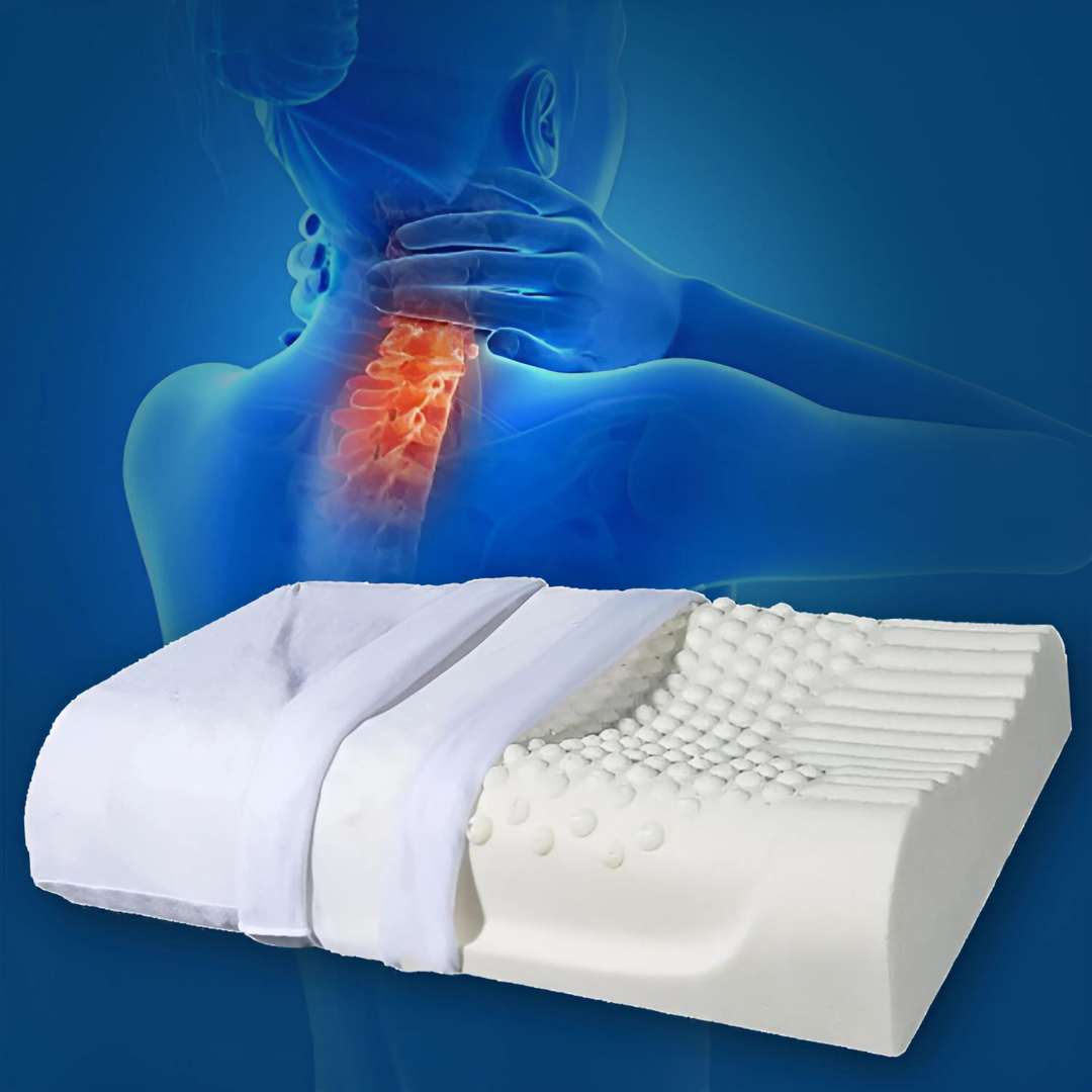 EcoNeck Comfort | 100% Naturlatex Ortopediskpute - for Nakke Smerte - Komfortabel og Støttende Pute - Bedre Søvn - Velvære Luvikno