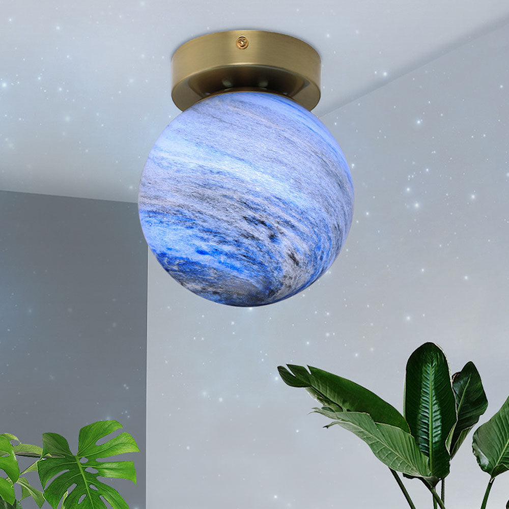 Glass Ceiling Light Modern Globe Fixture Luvikno
