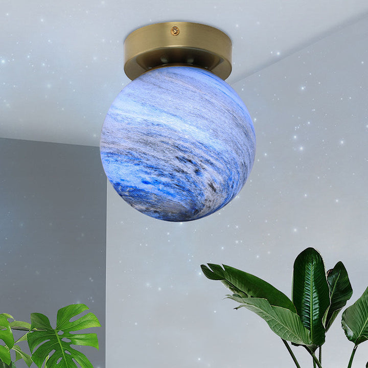 Glass Ceiling Light Modern Globe Fixture Luvikno