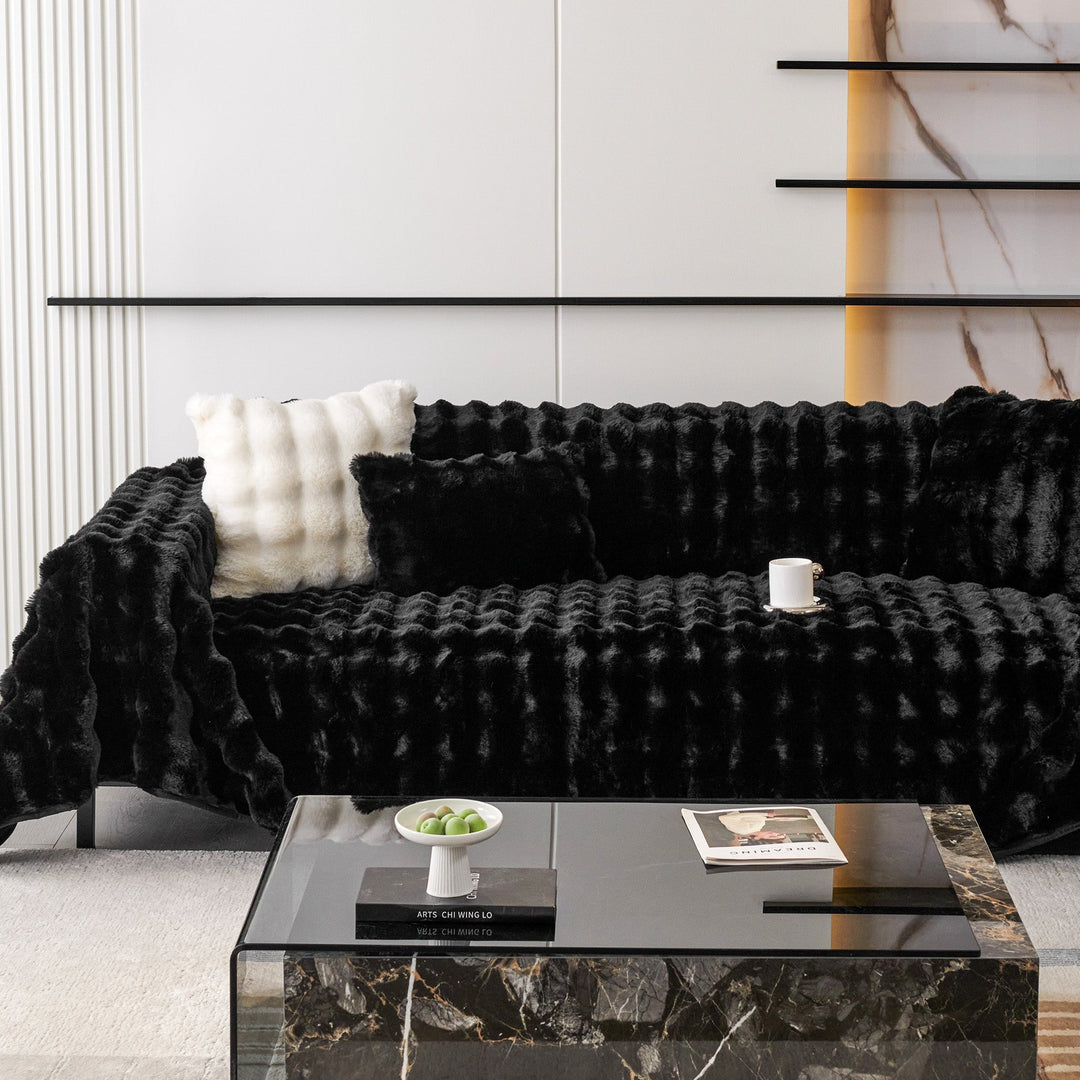 Luksus Ripple Faux Fur Sofa Deksel - Moderne, Stilig & Holdbar Sofa Beskyttelse | Luvikno