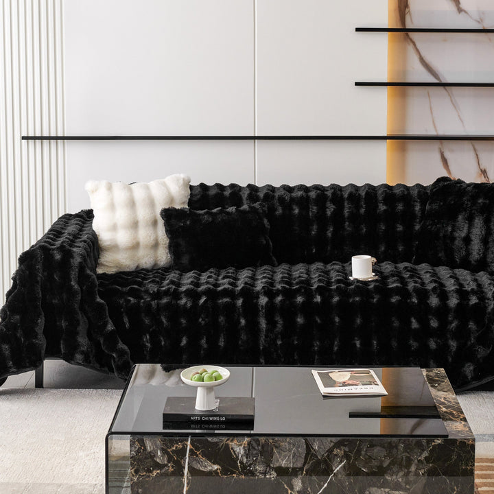 Luksus Ripple Faux Fur Sofa Deksel - Moderne, Stilig & Holdbar Sofa Beskyttelse | Luvikno
