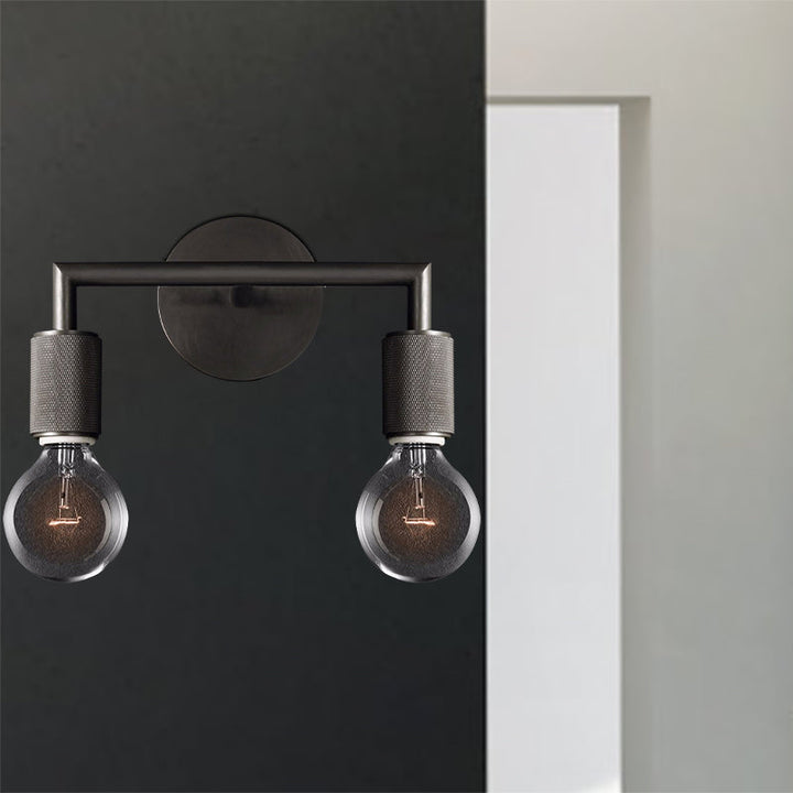 Vegglampe Messing Metall Dobbel Lyspære Vegglampe Luvikno