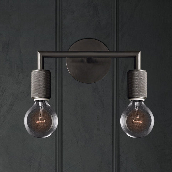 Vegglampe Messing Metall Dobbel Lyspære Vegglampe Luvikno