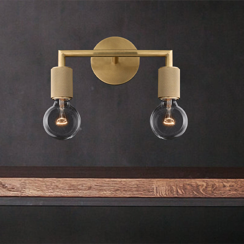 Vegglampe Messing Metall Dobbel Lyspære Vegglampe Luvikno