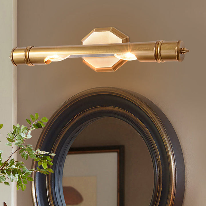 Messing Pol Veggmontert Vanity Lys Retro Metall 14"/18" Bredde 2 Pærer Bad Sconces Belysning | Luvikno