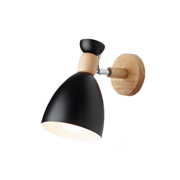 Bjørn/Bjelle Rotating Veggmontert Lampe Macaron Iron 1-Hode Sengelesing Vegglampe i Hvit/Rosa/Grønn og Tre | Luvikno