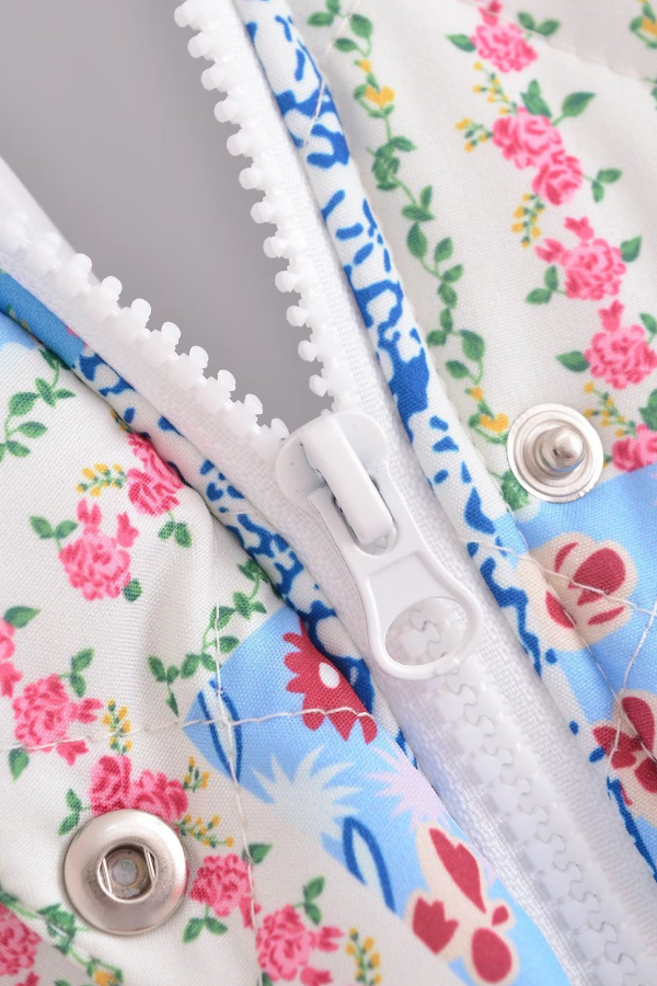 Luvik | Kohopanta Pitkähihaiset Kukka-kuvioitu Puuvillatakki