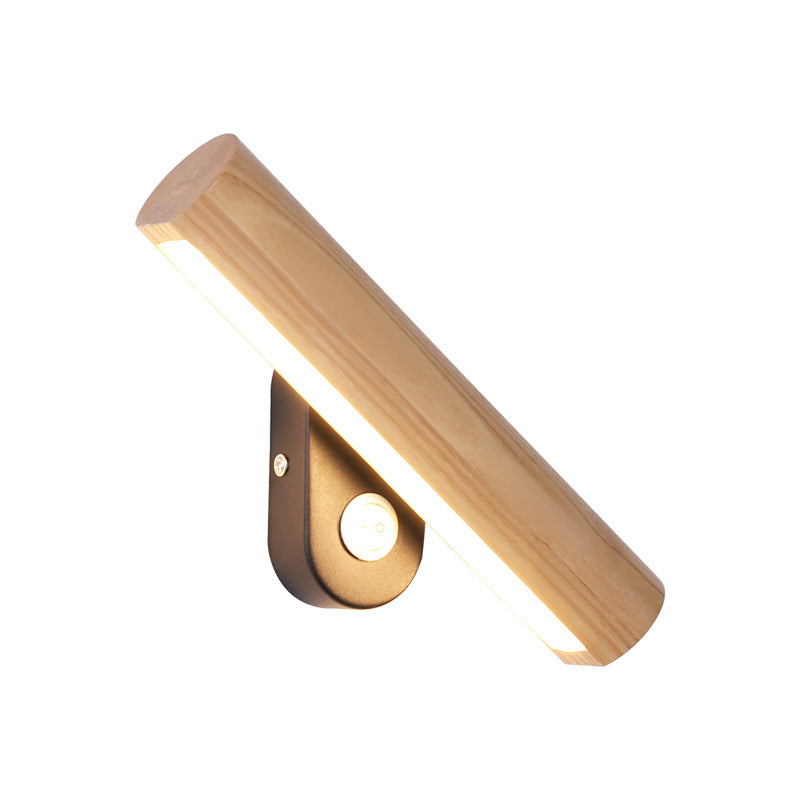 Rotérbar Tube Seng Hjørne Veggmontert Lys Tre 8.5"/12.5" Bred LED Enkel Vegglampe Innretning i Varm/Hvit Lys | Luvikno