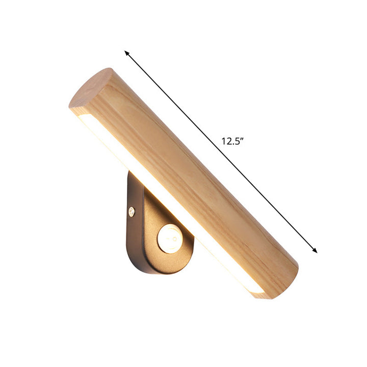 Rotérbar Tube Seng Hjørne Veggmontert Lys Tre 8.5"/12.5" Bred LED Enkel Vegglampe Innretning i Varm/Hvit Lys | Luvikno