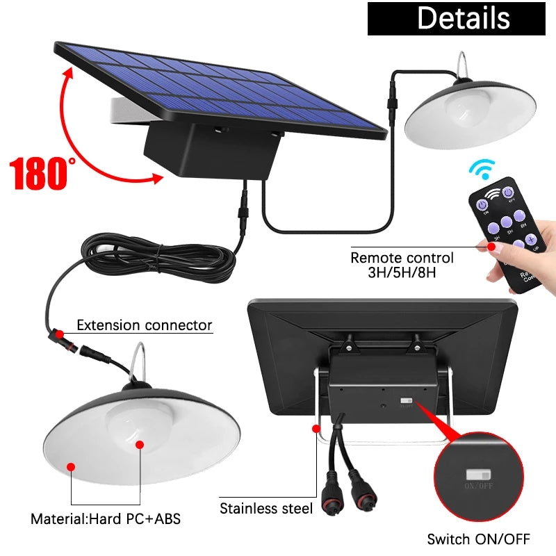 SolarDuo LED Lamp Sett på Solenergi med Fjernkontroll | Luvikno
