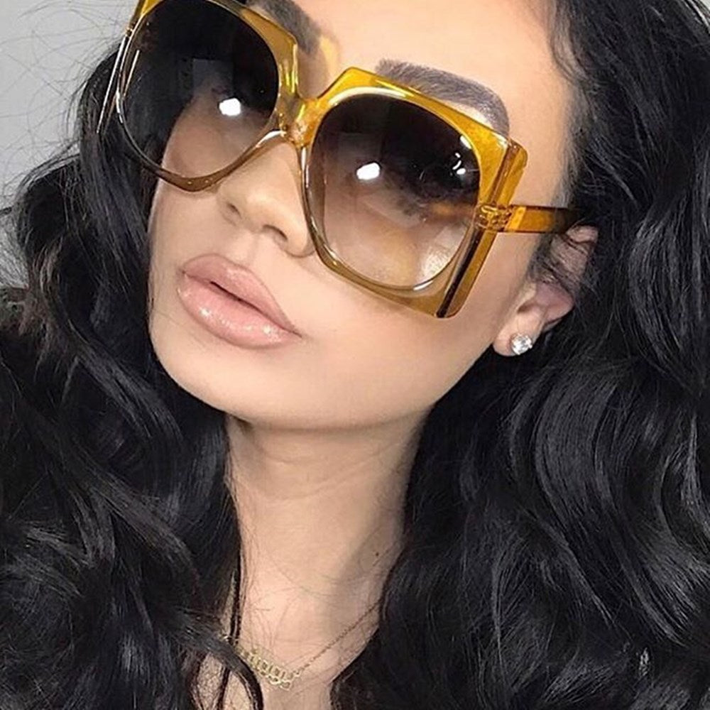 Dame Oversized solbriller i elegant ramme Luvikno
