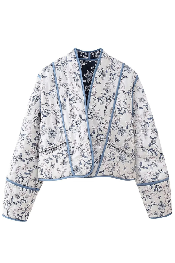 Luvik | Kragen vendbar quilted jakke i forkortet form