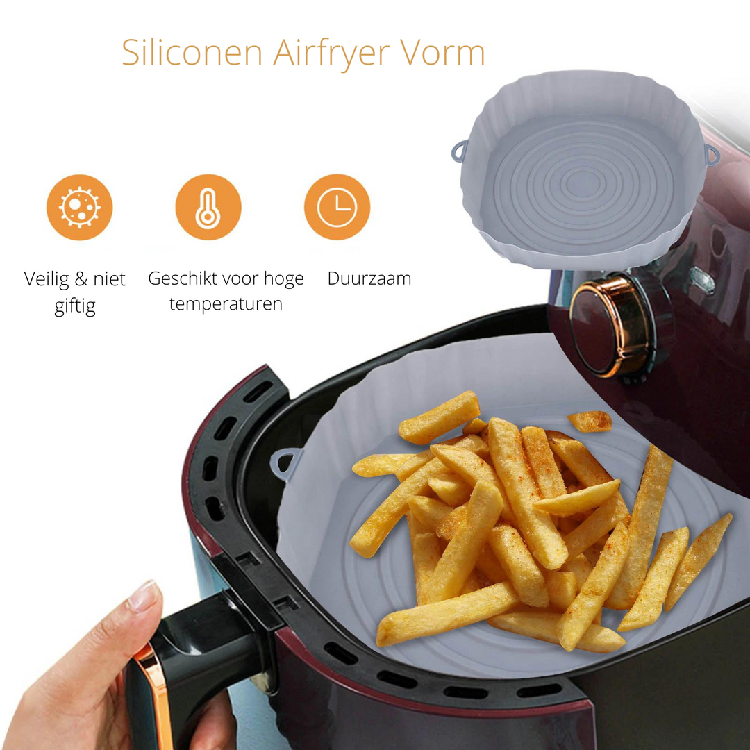 SiliconFry Tray – Gjenbrukbar Airfryer Mold for Oppvaskmaskin Luvikno