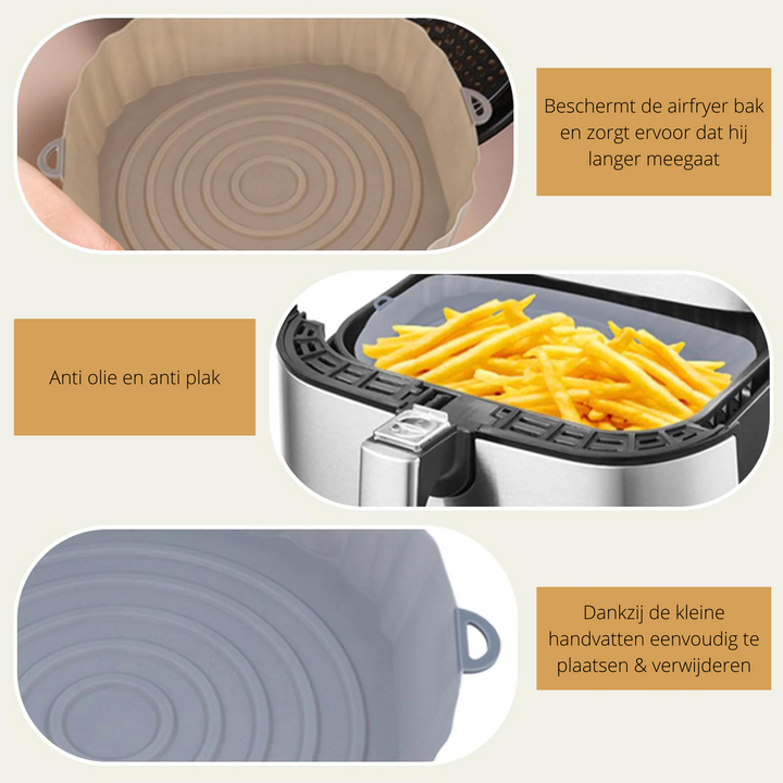 SiliconFry Tray – Gjenbrukbar Airfryer Mold for Oppvaskmaskin Luvikno