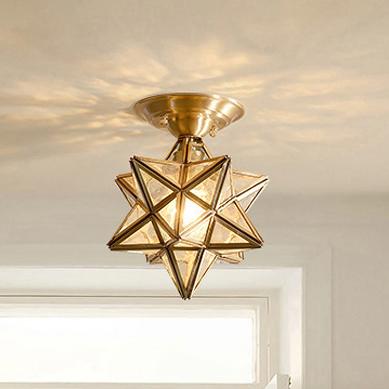 Luvikno | StarLuxe Taklampe - Tradisjonell Messing Taklampe med Glass