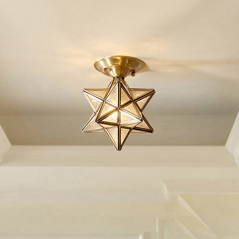 Luvikno | StarLuxe Taklampe - Tradisjonell Messing Taklampe med Glass