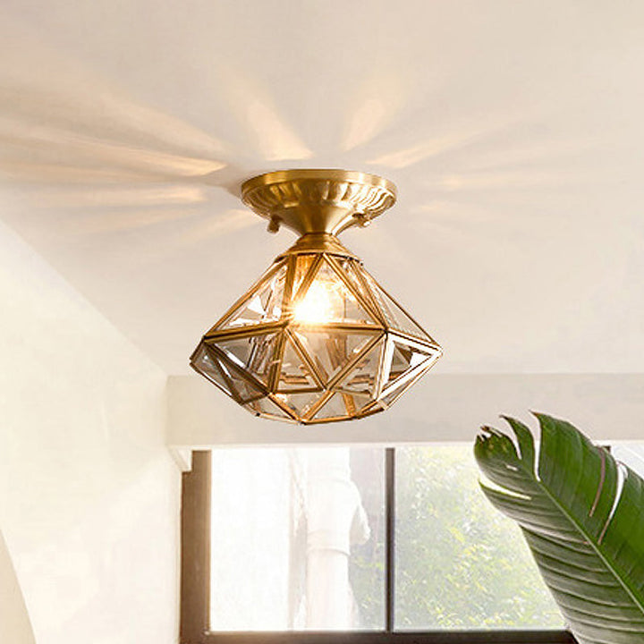 Luvikno | StarLuxe Taklampe - Tradisjonell Messing Taklampe med Glass