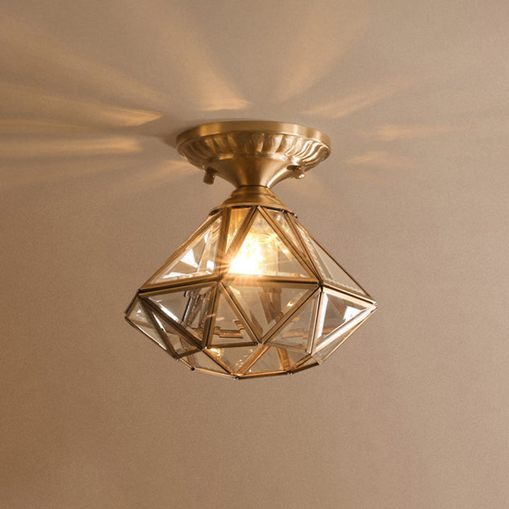 Luvikno | StarLuxe Taklampe - Tradisjonell Messing Taklampe med Glass
