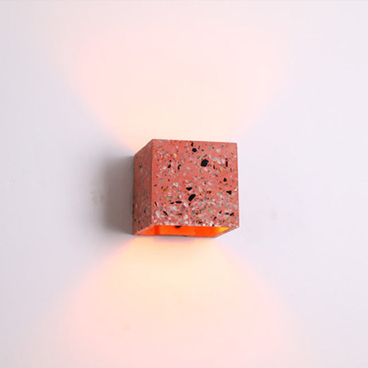Luvikno | Nordic Style Kubisk Opp Ned Vegglampe Terrazzo 1 Lampe Hotell Veggmontert Lys i Rød/Hvit/Blå