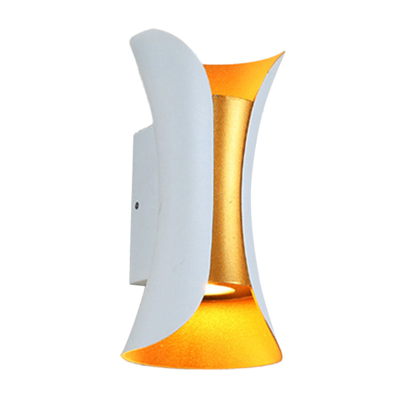 Liten/Stort Flared LED Vegglampe Moderne Metall 2 Lyspærer Svart/Hvit/Hvit-Gull Opp Ned Lys for Terrasse | Luvikno