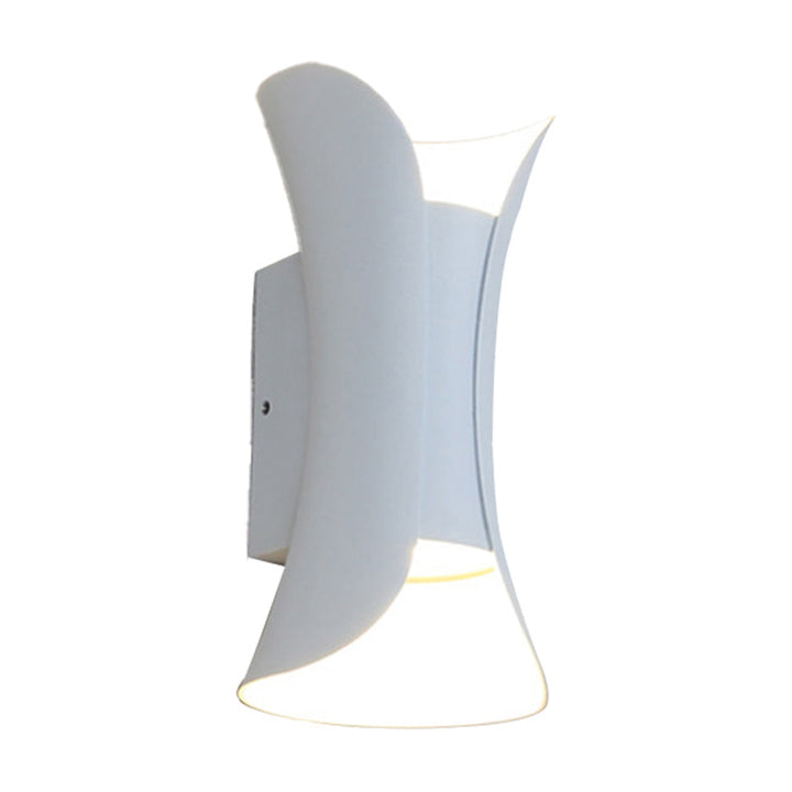 Liten/Stort Flared LED Vegglampe Moderne Metall 2 Lyspærer Svart/Hvit/Hvit-Gull Opp Ned Lys for Terrasse | Luvikno