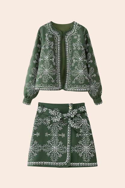 Luvik | Painettu puffer-takki-setti