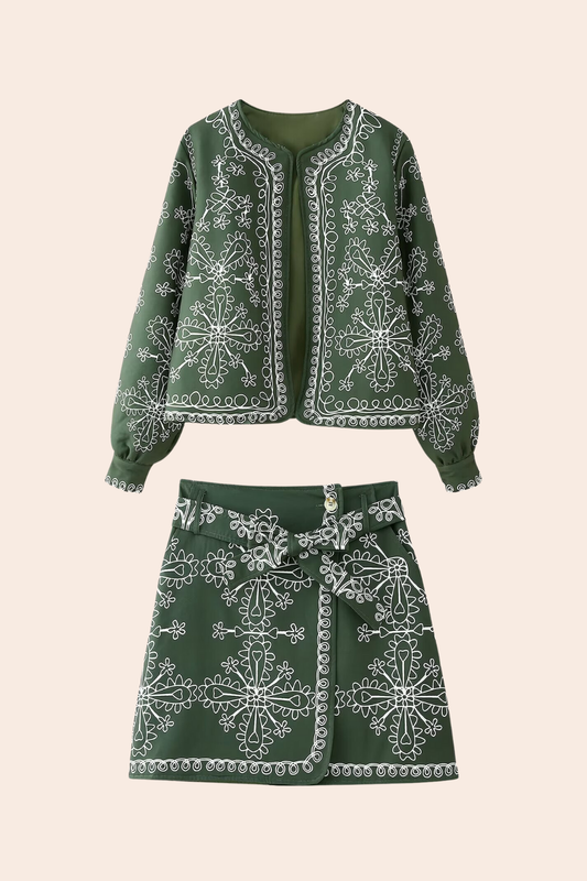 Luvik | Painettu puffer-takki-setti