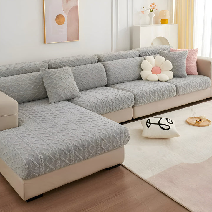 Samt-sofa trekk med diamantmønster – Myk & Luksuriøs | Perfekt passform for enhver sofa | Luvikno