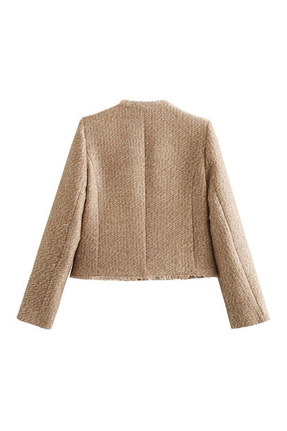 Luvik | Napakuvitettu tuhoontumaton helma Lyhyt tweed-takki