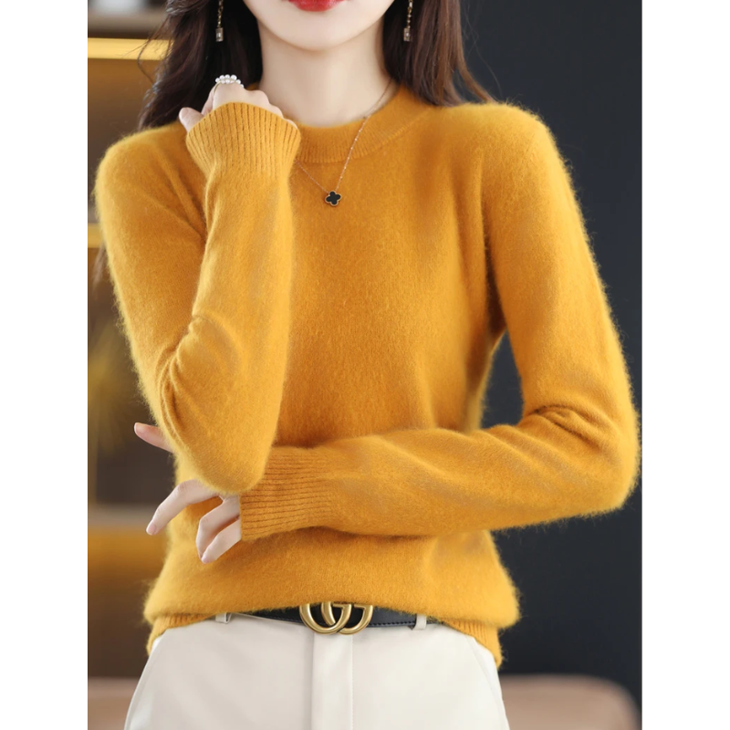 Luvik | Kasmir Neule Naiset Luksusmainen Pyöreä Kaula-aukko, Pehmeä & Muodikas