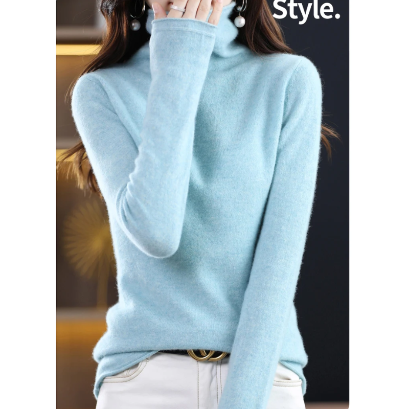 Luvik | Luksus Cashmere Neule Naisille Pehmeä Pystypaitapusero, Lämmin & Tyylikäs