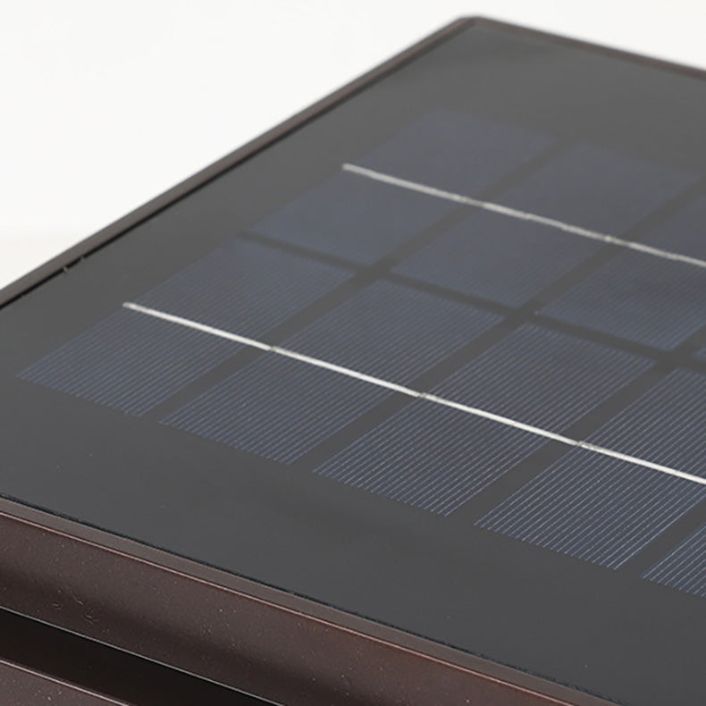 Moderne minimalistiske solvanntette firkantede aluminiums glass LED post hodelys for hage | Luvikno
