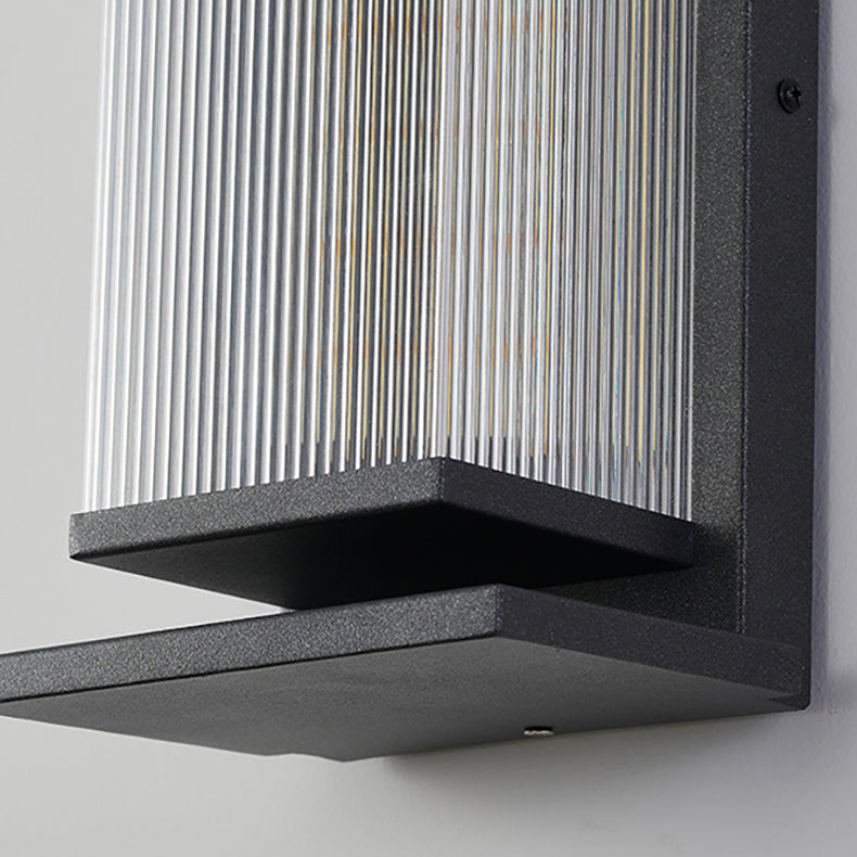 Moderne Minimalistisk Vanntett Rektangulær Rustfritt Stål Akryl LED Vegglygte Lampe For Utendørs Patio | Luvikno