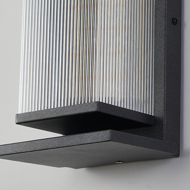 Moderne Minimalistisk Vanntett Rektangulær Rustfritt Stål Akryl LED Vegglygte Lampe For Utendørs Patio | Luvikno