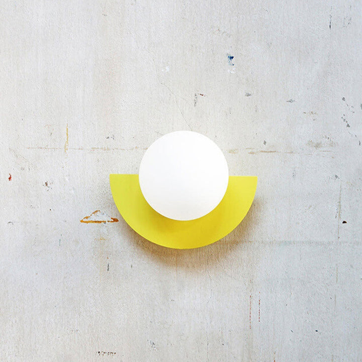 Glass Globe Wall Light with Colourful Base Luvikno