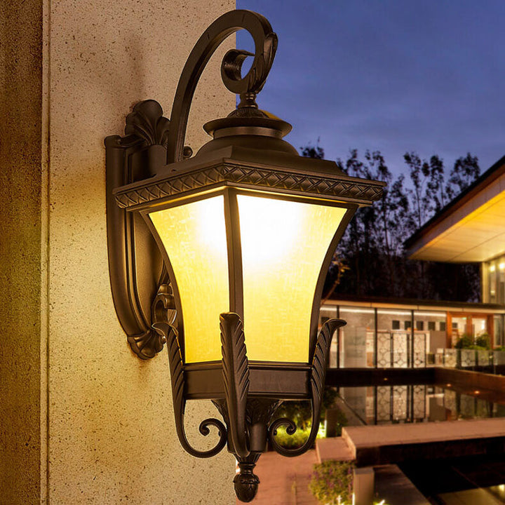 Europeisk stil Retro Aluminium Vanntett Utendørs 1-Lys Vegg Sconce Lampe | Luvikno