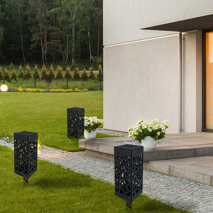 Kreativ Hullete Square Column LED Utendørs Gress Innsett Landskapslys | Luvikno