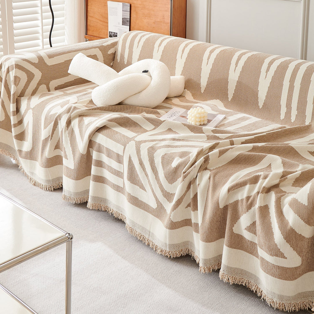Geometrisk Boho Stil Sofa Trekk - Moderne, Stilig & Holdbar Sofa Beskyttelse | Luvikno