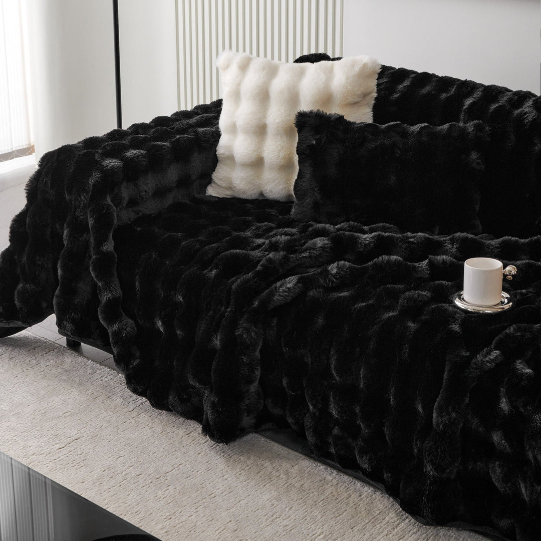 Luksus Ripple Faux Fur Sofa Deksel - Moderne, Stilig & Holdbar Sofa Beskyttelse | Luvikno