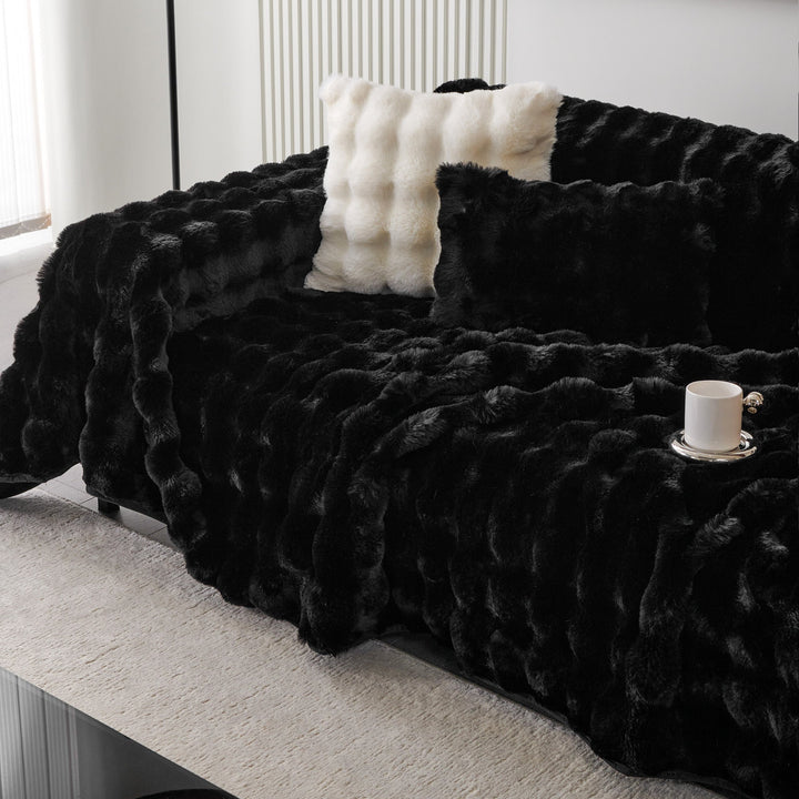 Luksus Ripple Faux Fur Sofa Deksel - Moderne, Stilig & Holdbar Sofa Beskyttelse | Luvikno