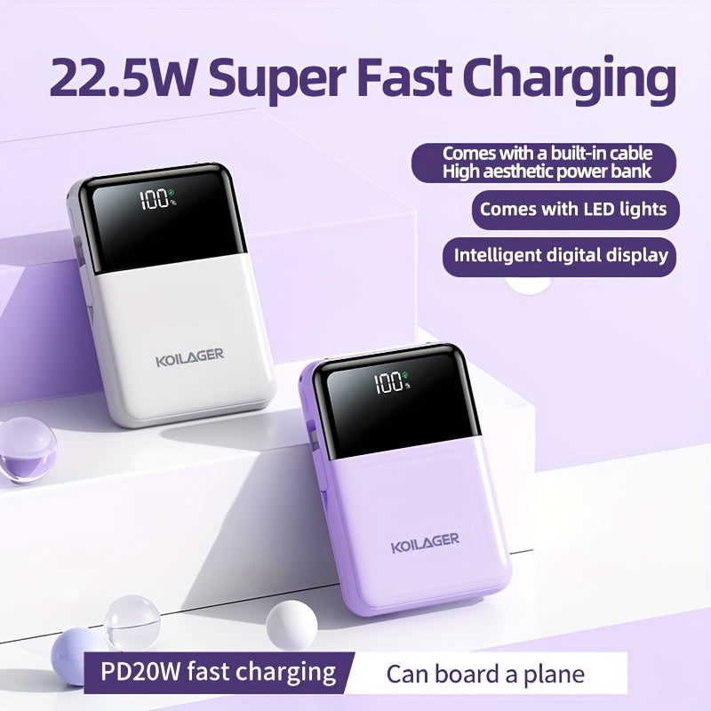Powerbank 10000mAh Mini med Display | Luvikno