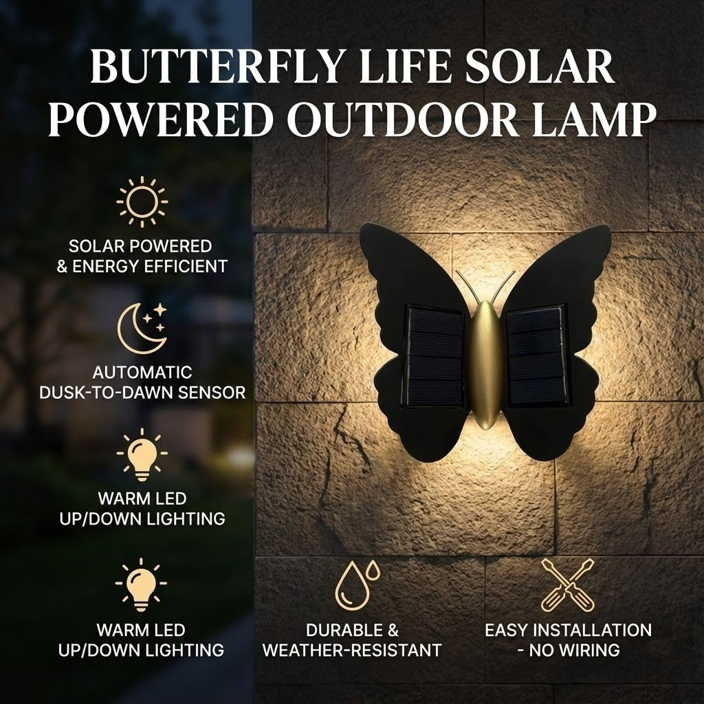 Butterfly Life Solceldrevet Utendørslampe | Luvikno